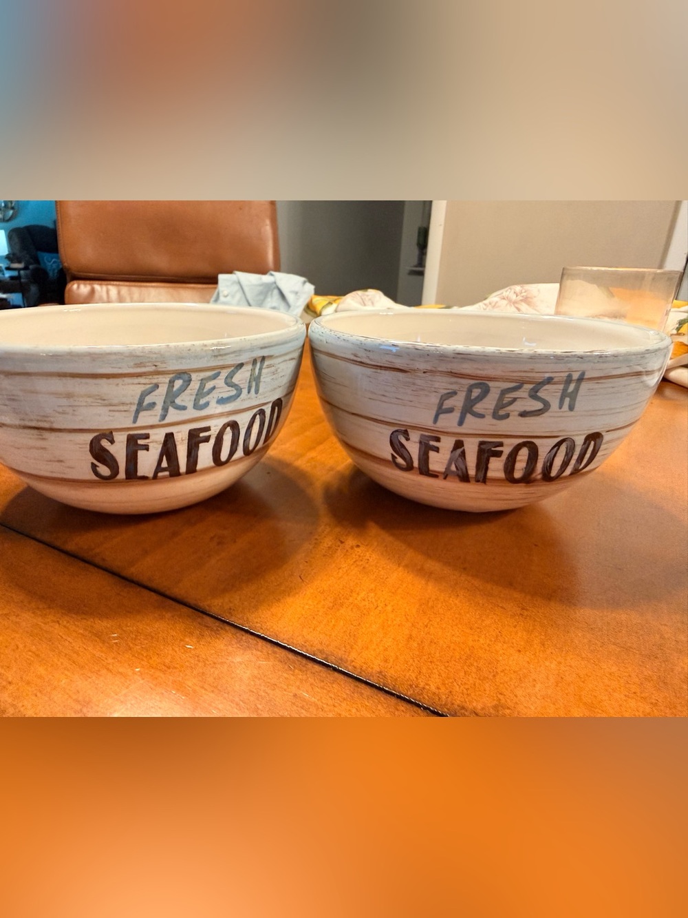 Set Of 2 Certified International Kate McRostie Fresh seafood Bowls